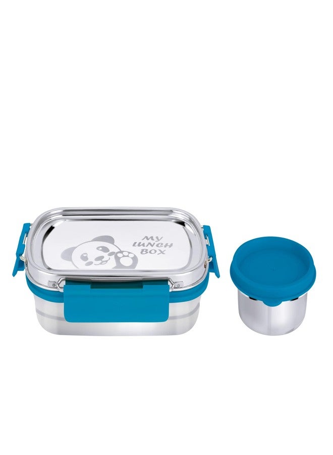 PDDFALCON Stainless Steel Recta Munchy with Panda Print with 100% Leak-Proof, BIS Certified, Jindal Seal & Made in India Lunch Box - 875ml (Recta Munchy Turkish Blue, 875ml) - Image 4